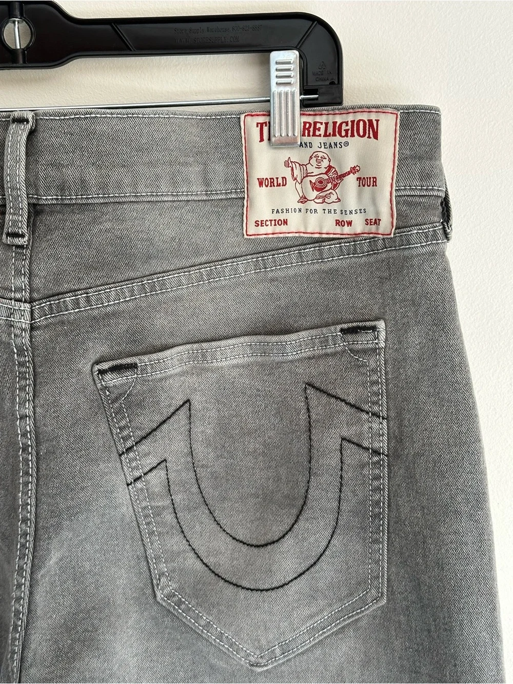 True Religion Ricky Relaxed Straight Gray Jeans Men’s 36